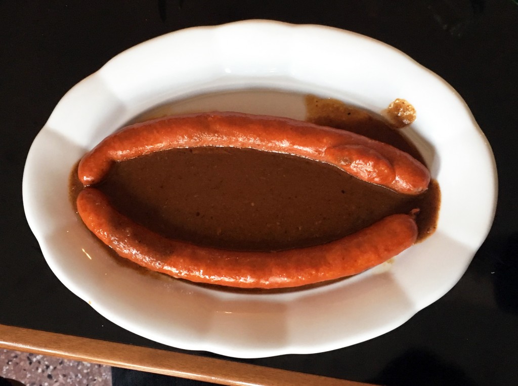 Sausage Served with Broth – Debreziner. Würstl mit Saft – Debreziner ...